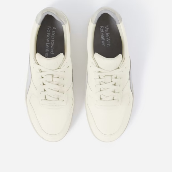 NIB EVERLANE ReLeather Court Sneakers in Off White Unisex - Women’s 9/ Men’s 7 - Picture 3 of 15